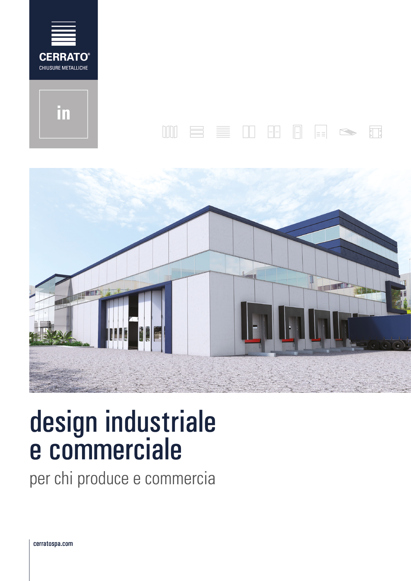 Copertina del catalogo delle chiusure metalliche industriali dell'Azienda Cerrato Chiusure Metalliche