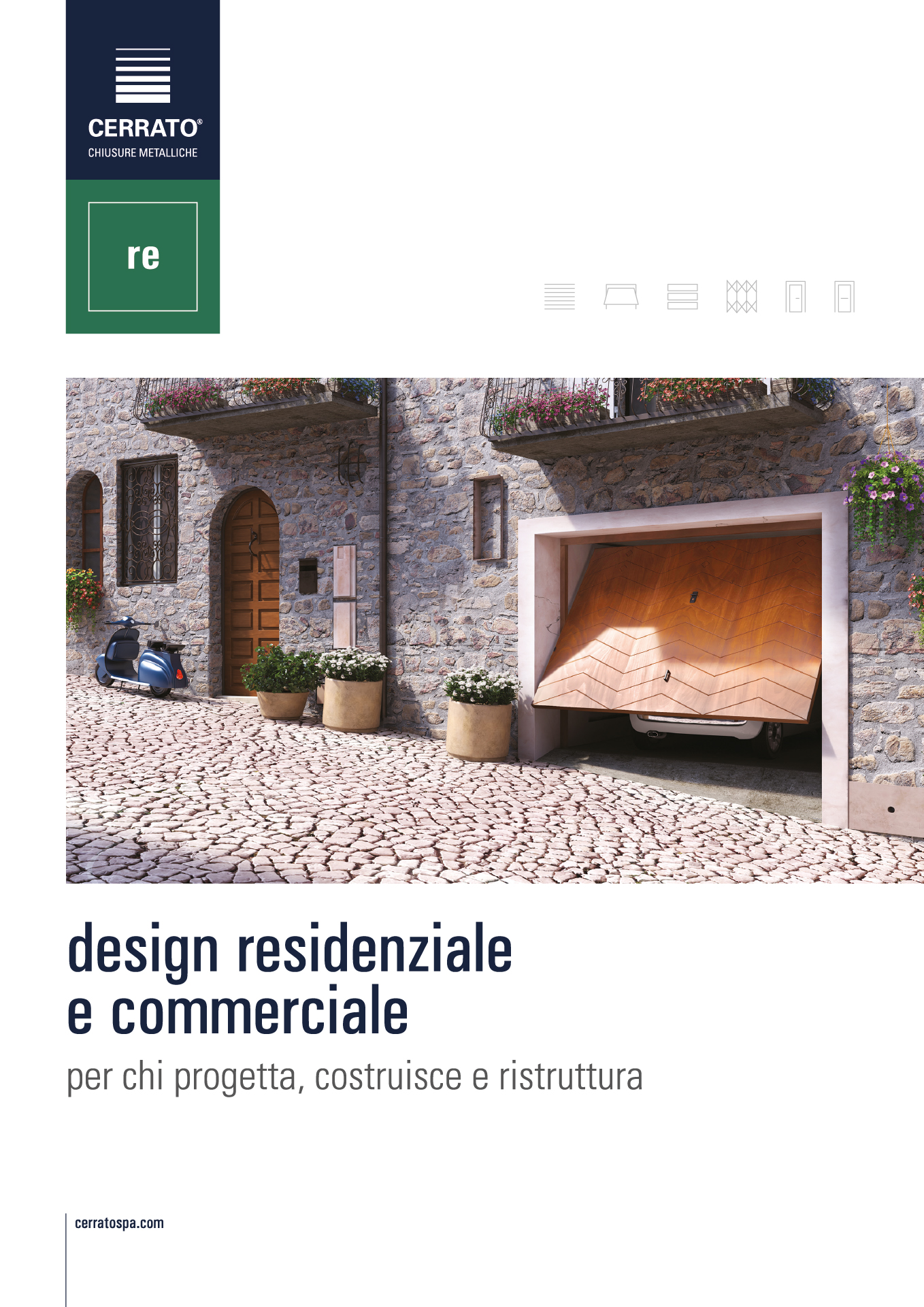 Copertina del catalogo delle chiusure metalliche residenziali e commerciali dell'Azienda Cerrato Chiusure Metalliche